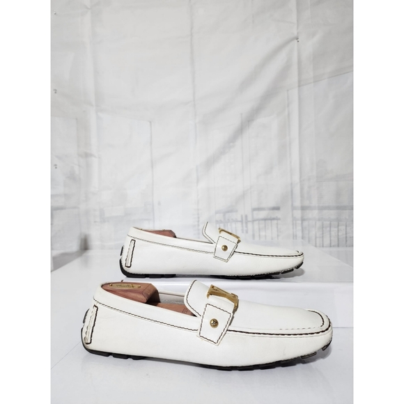Louis Vuitton Leather Upper Moccasin Loafer White Size 8.5 - Picture 3 of 16